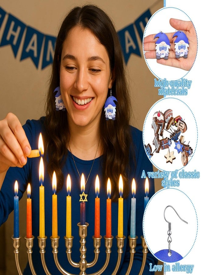 Remuuly 24 Pairs Hanukkah Wooden Dangle Earrings for Women Menorah Dreidel Hanukkah Gifts Earrings Drop Jewelry Gifts for Women Chanukah Holiday Party Supplies(Penguin) - Image 3